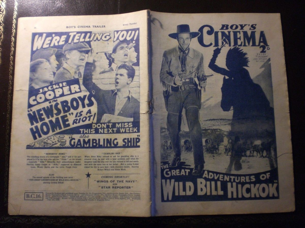 BOYS CINEMA magazine side cover Issue 1016 3 June 1939