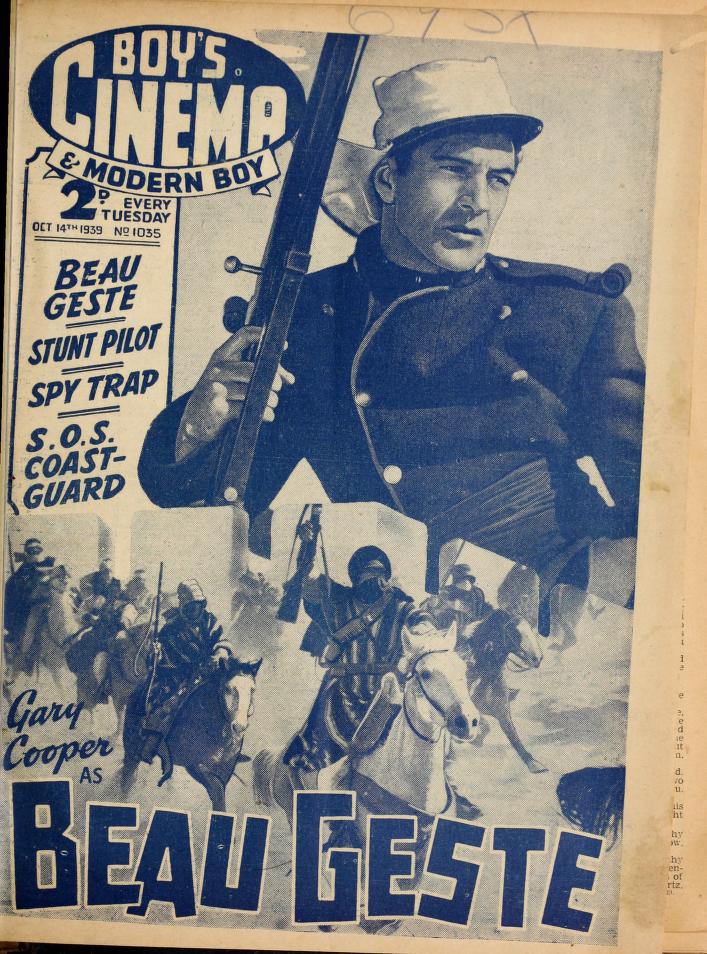 BOYS CINEMA magazine side cover Issue 1035 14 October 1939