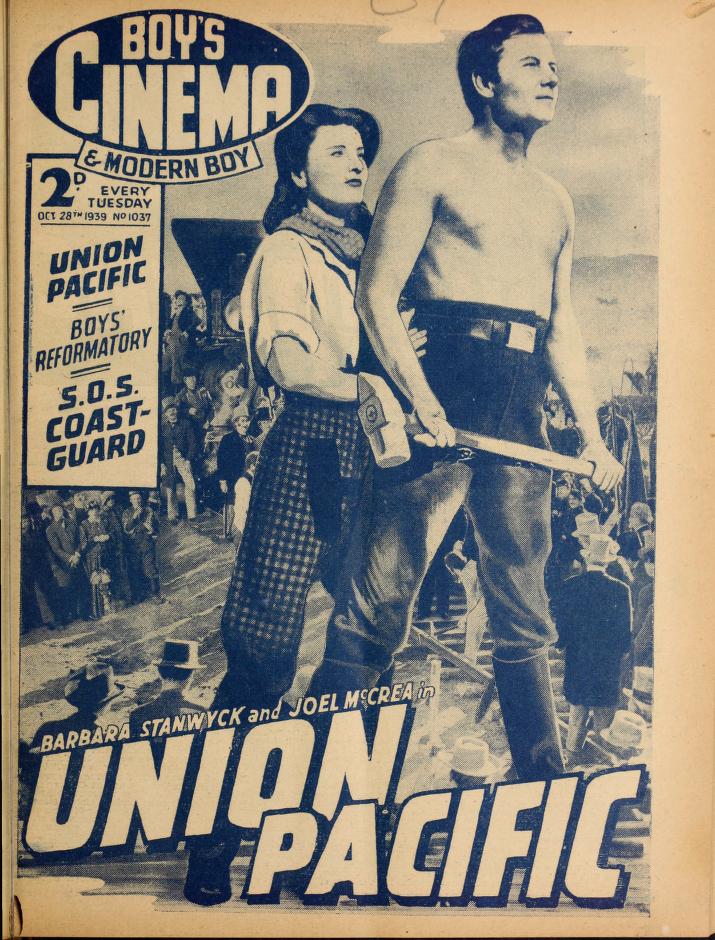 BOYS CINEMA magazine side cover Issue 1037 28 October 1939