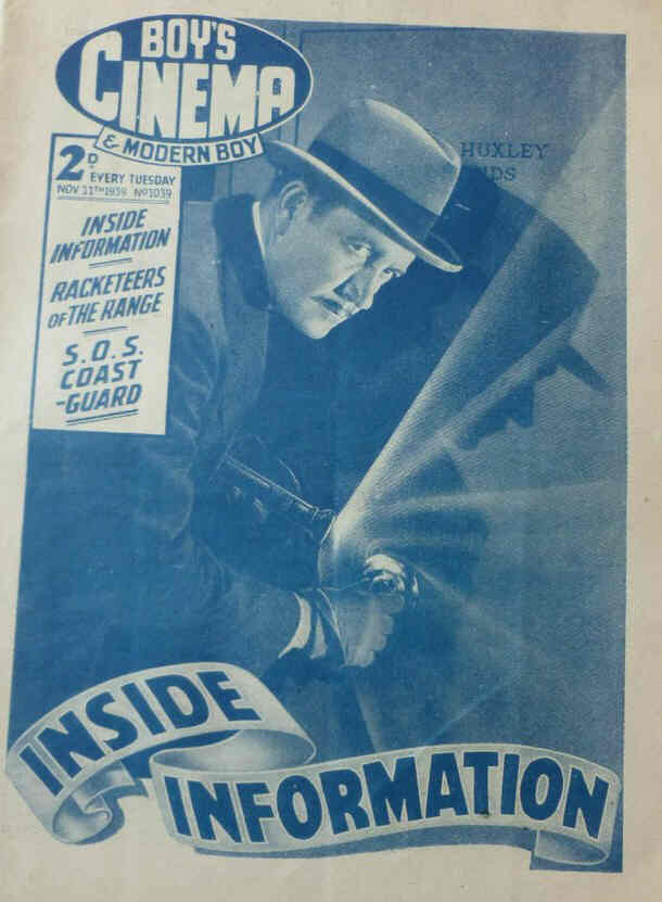 BOYS CINEMA magazine side cover Issue 1039 11 November 1939