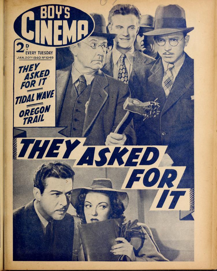 BOYS CINEMA magazine side cover Issue 1049 20 January 1940