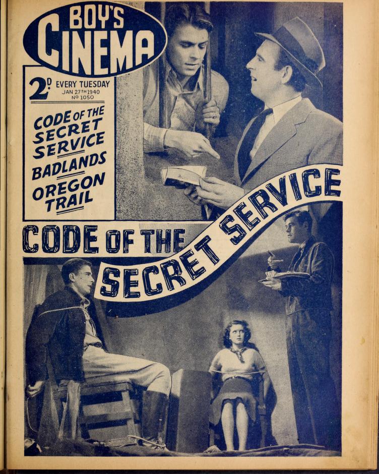 BOYS CINEMA magazine side cover Issue 1050 27 January 1940
