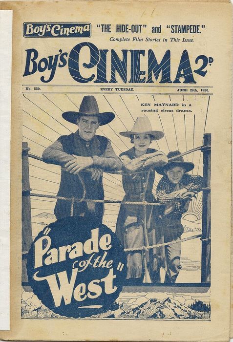 BOYS CINEMA magazine side cover Issue 550 28 June 1930