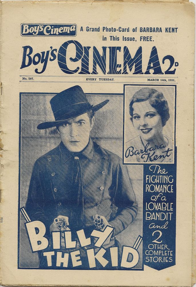BOYS CINEMA magazine side cover Issue 587 14 March 1931