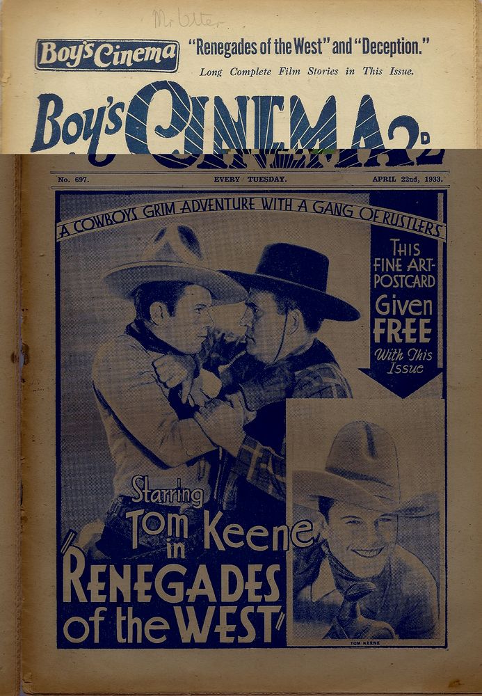 BOYS CINEMA magazine side cover Issue 697 22 April 1933