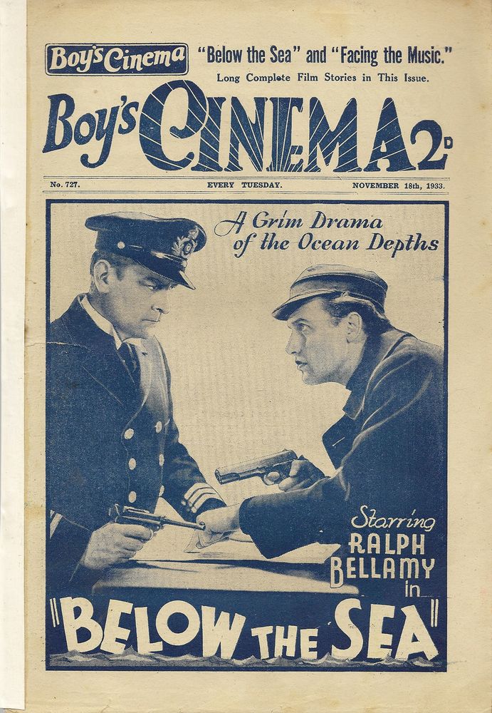 BOYS CINEMA magazine side cover Issue 727 18 November 1933