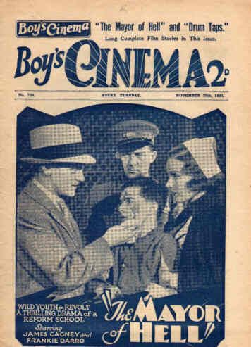 BOYS CINEMA magazine side cover Issue 728 25 November 1933