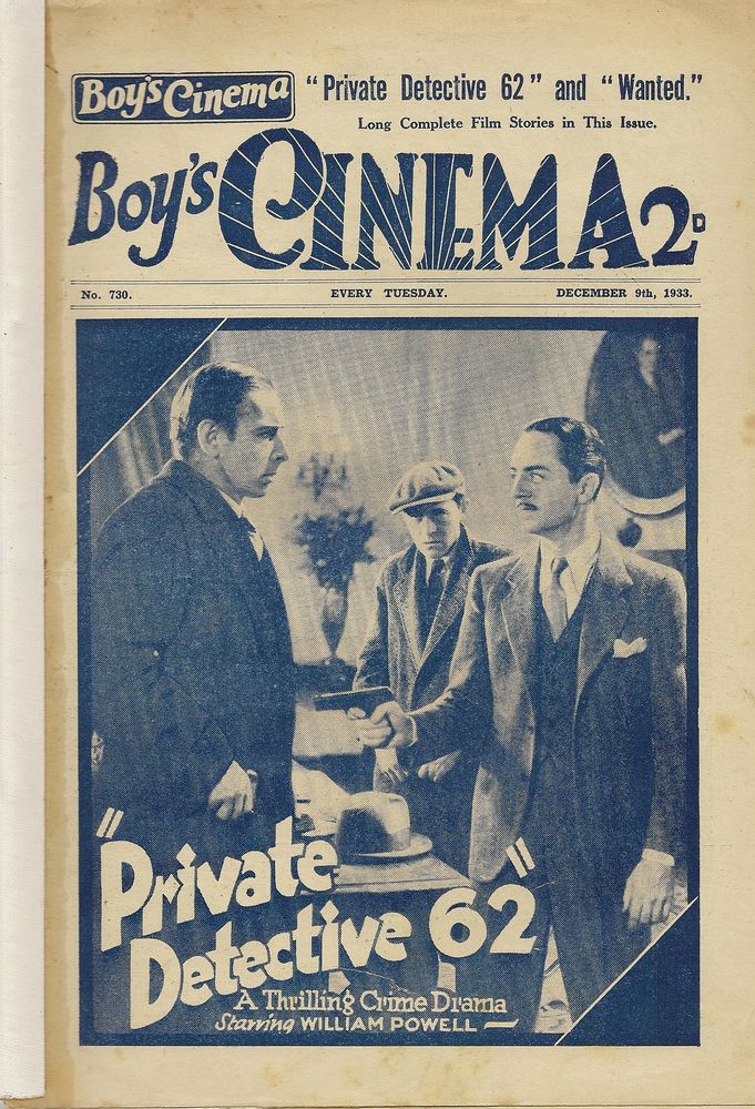 BOYS CINEMA magazine side cover Issue 730 9 December 1933