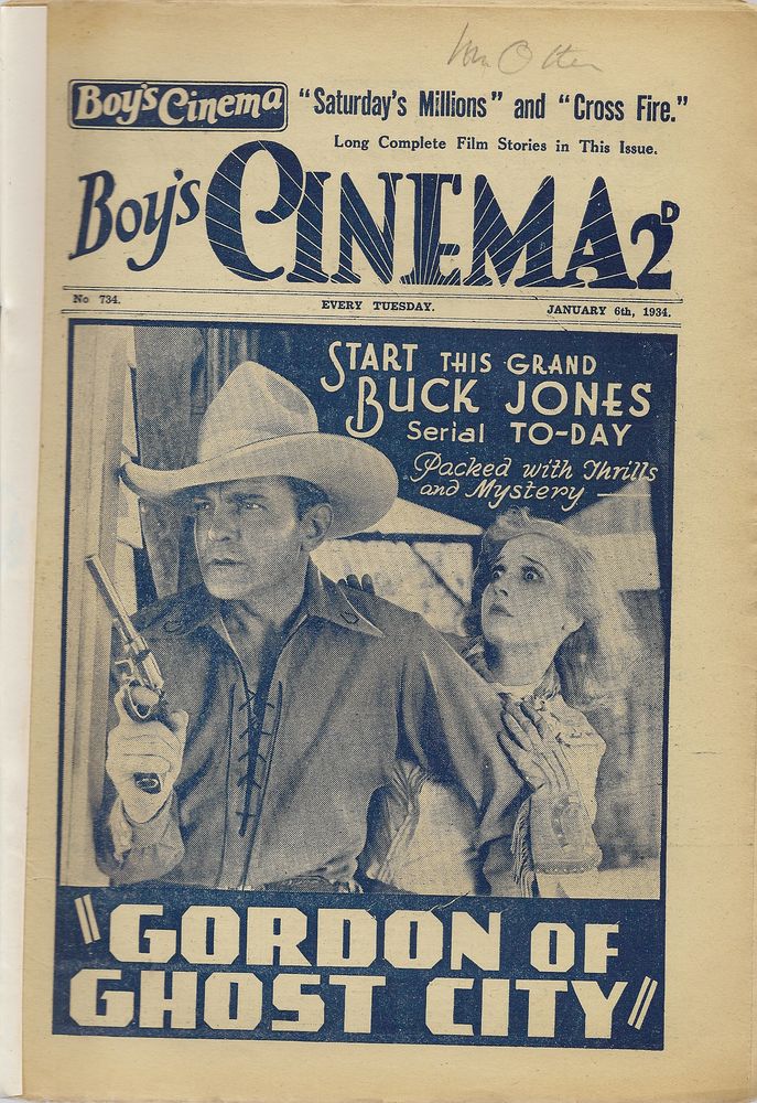 BOYS CINEMA magazine side cover Issue 734 6 January 1934