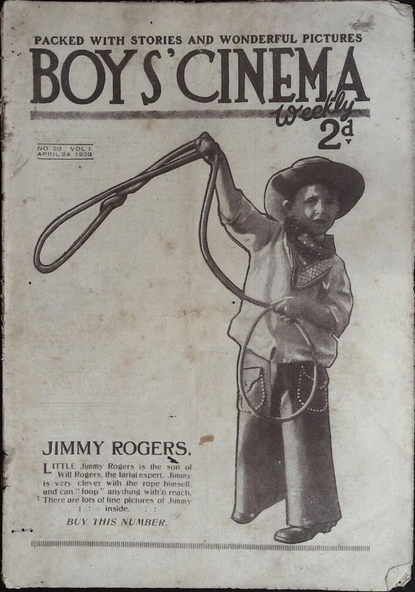 BOYS CINEMA magazine side cover Issue 20 24 April 1920