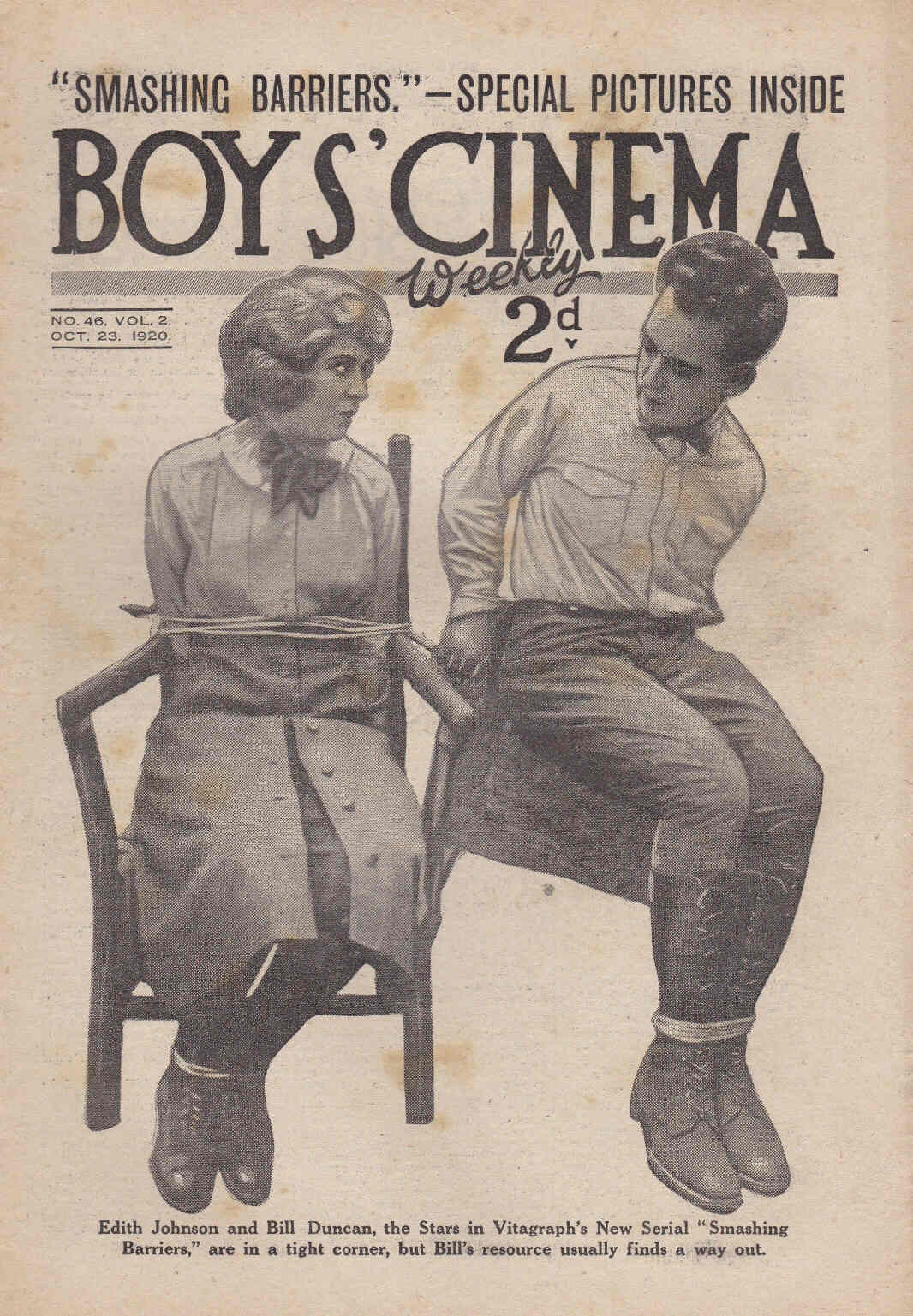 BOYS CINEMA magazine side cover Issue 46 23 October 1920