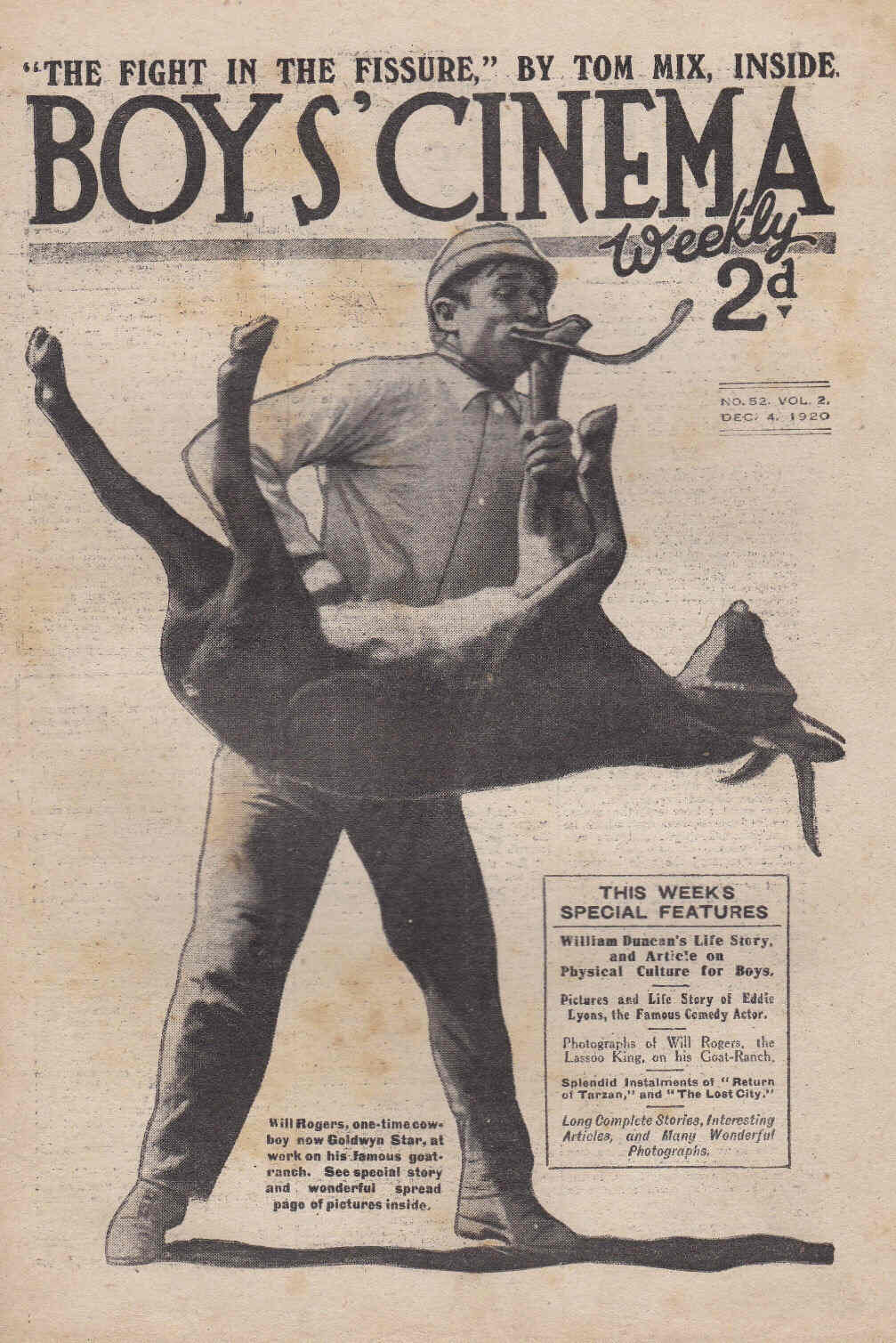 BOYS CINEMA magazine side cover Issue 52 4 December 1920
