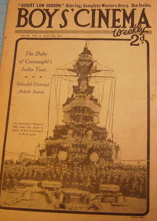 BOYS CINEMA magazine side cover Issue 82 2 July 1921