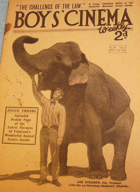 BOYS CINEMA magazine side cover Issue 91 3 September 1921