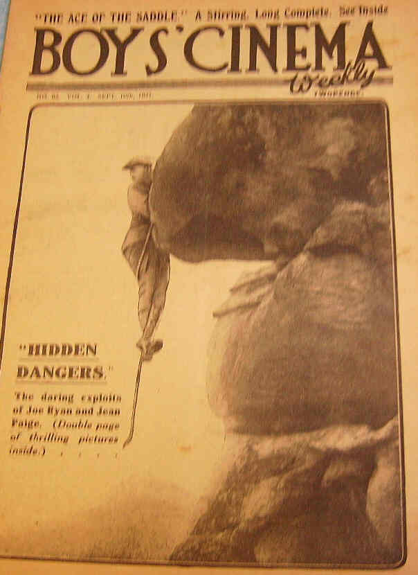 BOYS CINEMA magazine side cover Issue 92 10 September 1921