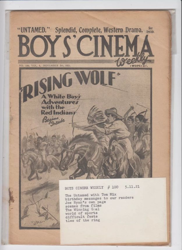 BOYS CINEMA magazine side cover Issue 100 5 November 1921