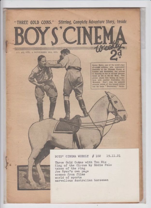 BOYS CINEMA magazine side cover Issue 102 19 November 1921