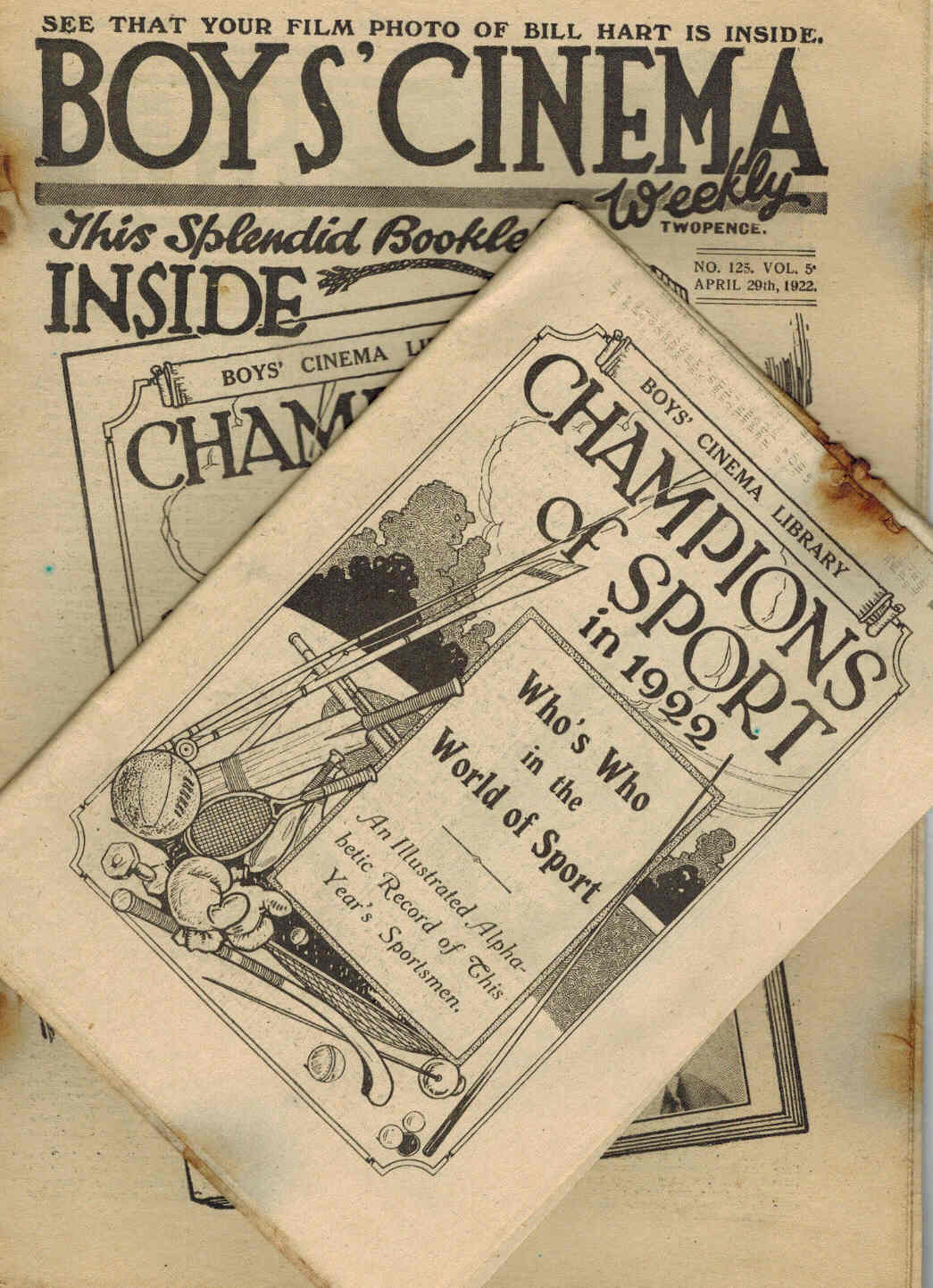 BOYS CINEMA magazine side cover Issue 125 29 April 1922