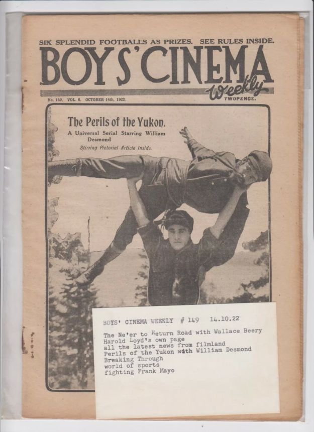BOYS CINEMA magazine side cover Issue 149 14 October 1922