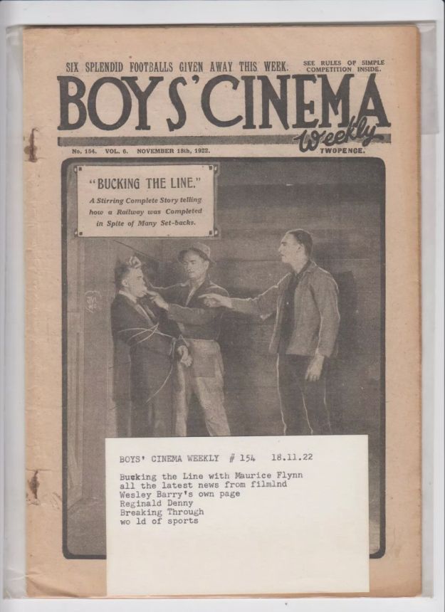 BOYS CINEMA magazine side cover Issue 154 18 November 1922