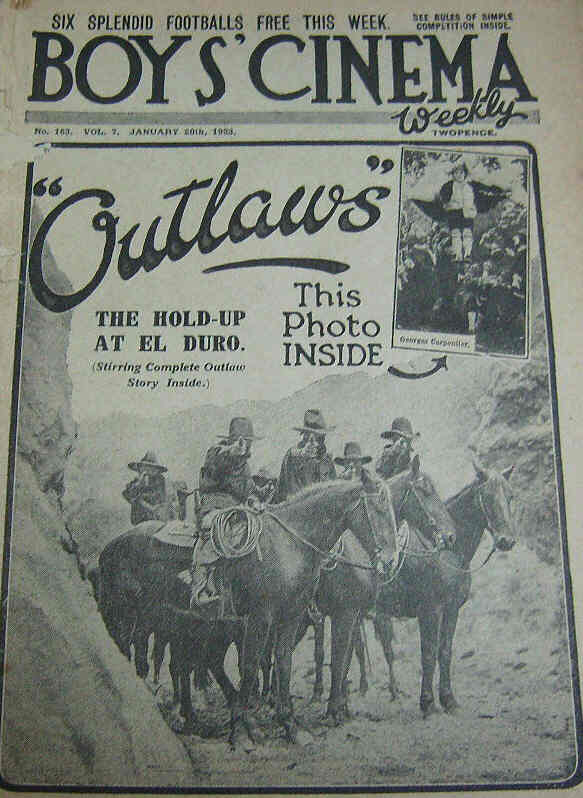 BOYS CINEMA magazine side cover Issue 163 20 January 1923