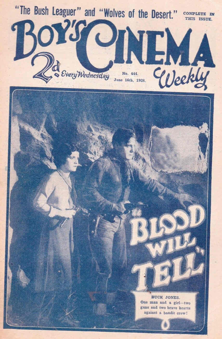 BOYS CINEMA magazine side cover Issue 444 16 June 1928