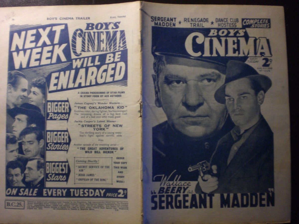 BOYS CINEMA magazine side cover Issue 1025 5 August 1939