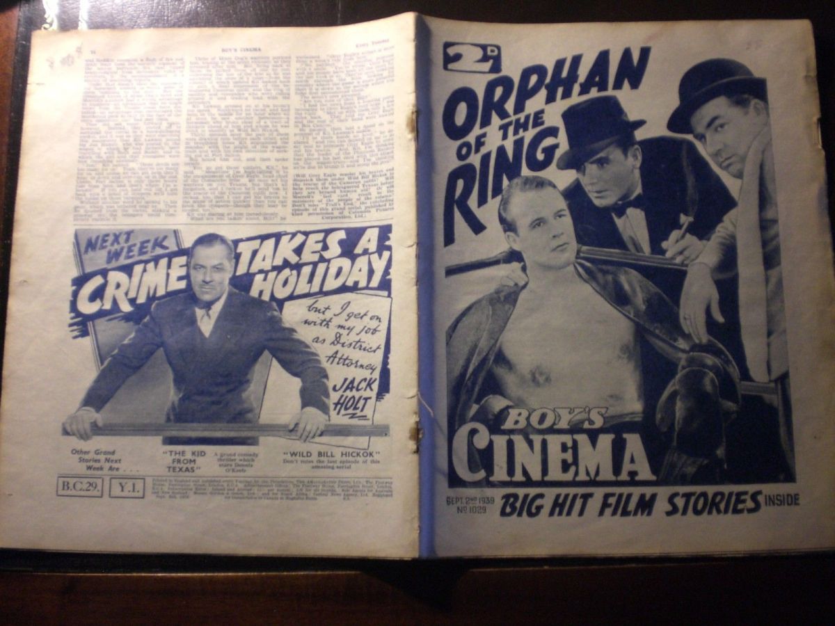 BOYS CINEMA magazine side cover Issue 1029 2 September 1939