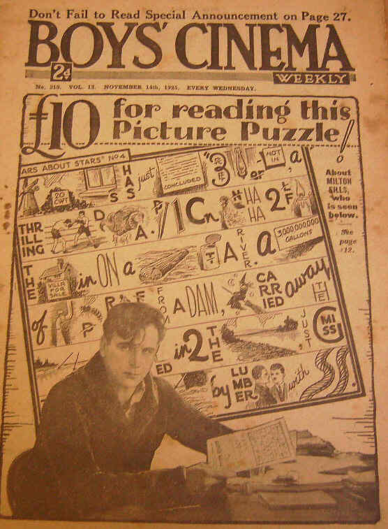 BOYS CINEMA magazine side cover Issue 310 14 November 1925