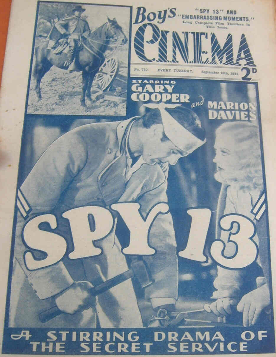 BOYS CINEMA magazine side cover Issue 770 15 September 1934