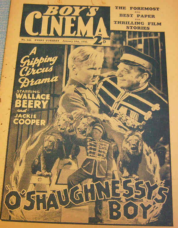 BOYS CINEMA magazine side cover Issue 840 18 January 1936