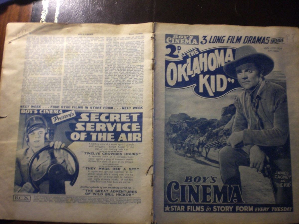 BOYS CINEMA magazine side cover Issue 1026 12 August 1939