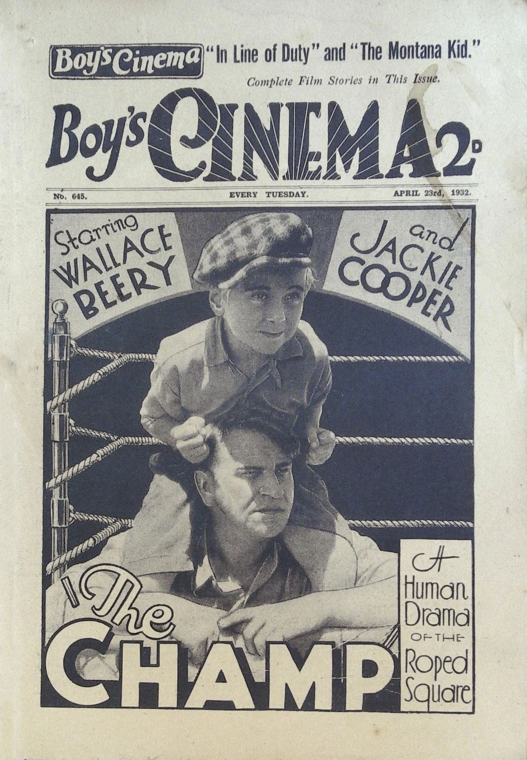 BOYS CINEMA magazine side cover Issue 645 23 April 1932