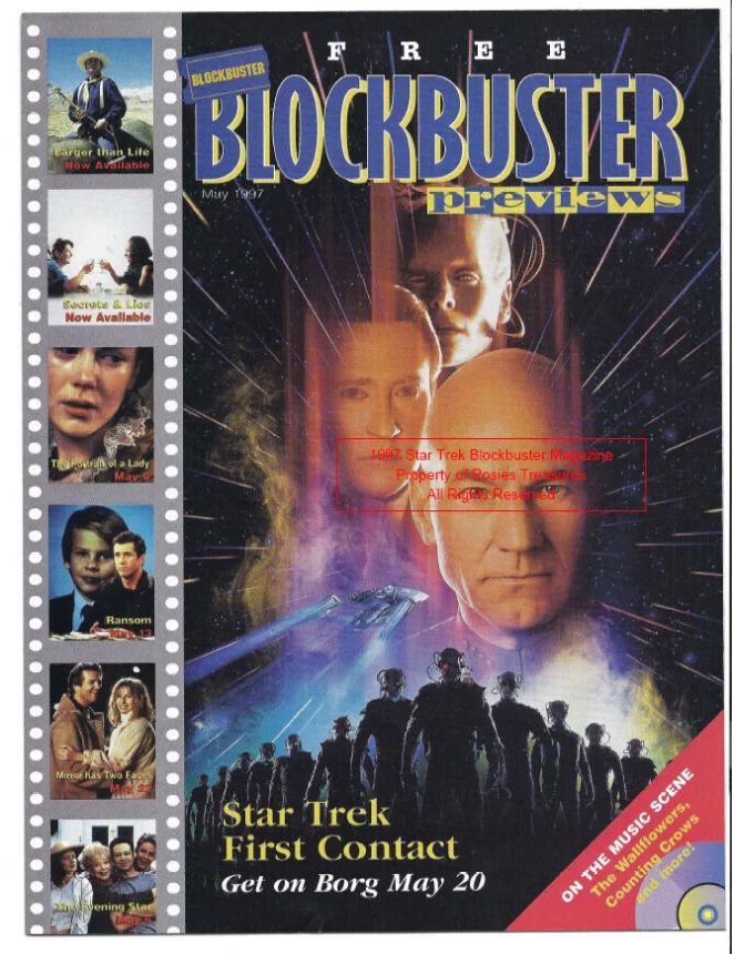 BLOCKBUSTER PREVIEWS magazine side cover  May 1997