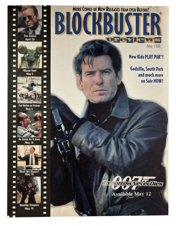 BLOCKBUSTER PREVIEWS magazine side cover  May 1998