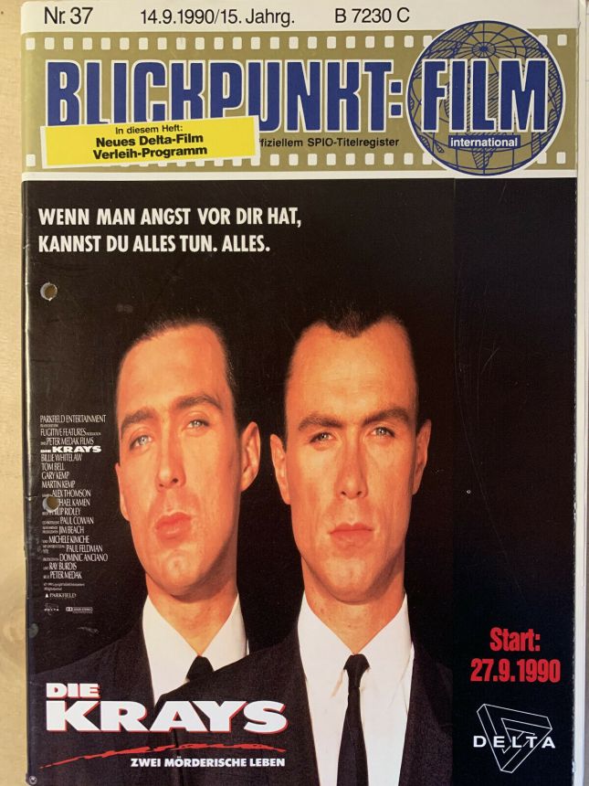 BLICKPUNKT: FILM magazine side cover Issue 37 14 September 1990