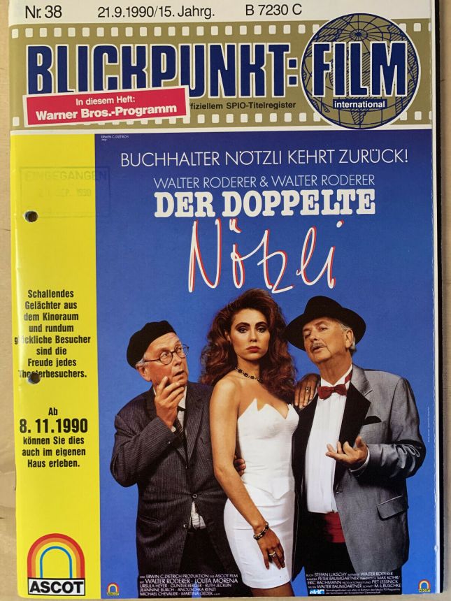 BLICKPUNKT: FILM magazine side cover Issue 38  September 1990