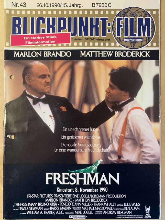 BLICKPUNKT: FILM magazine side cover Issue 43 26 October 1990