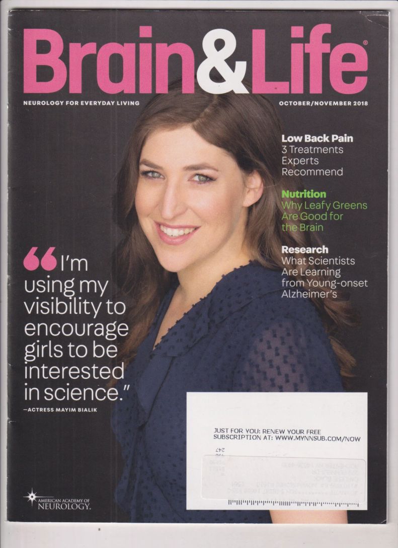 BRAIN AND LIFE magazine cover  October/November 2018