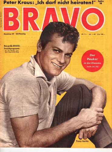 BRAVO magazine side cover Issue 39 28 September 1958
