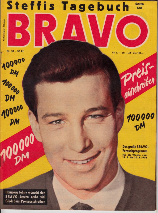 BRAVO magazine side cover Issue 33 17 August 1958