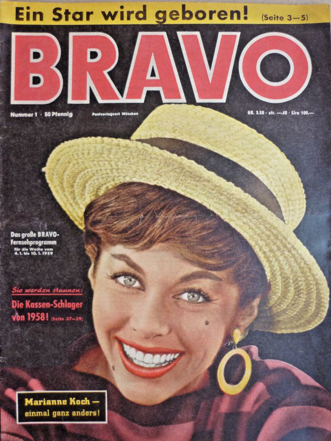 BRAVO magazine side cover Issue 1 4 January 1959