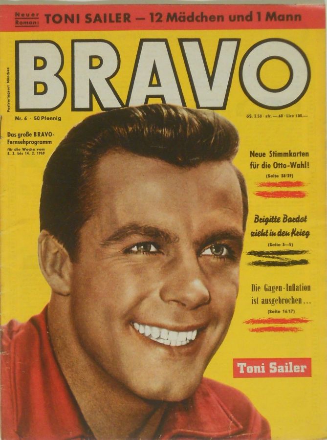 BRAVO magazine side cover Issue 6 8 February 1959