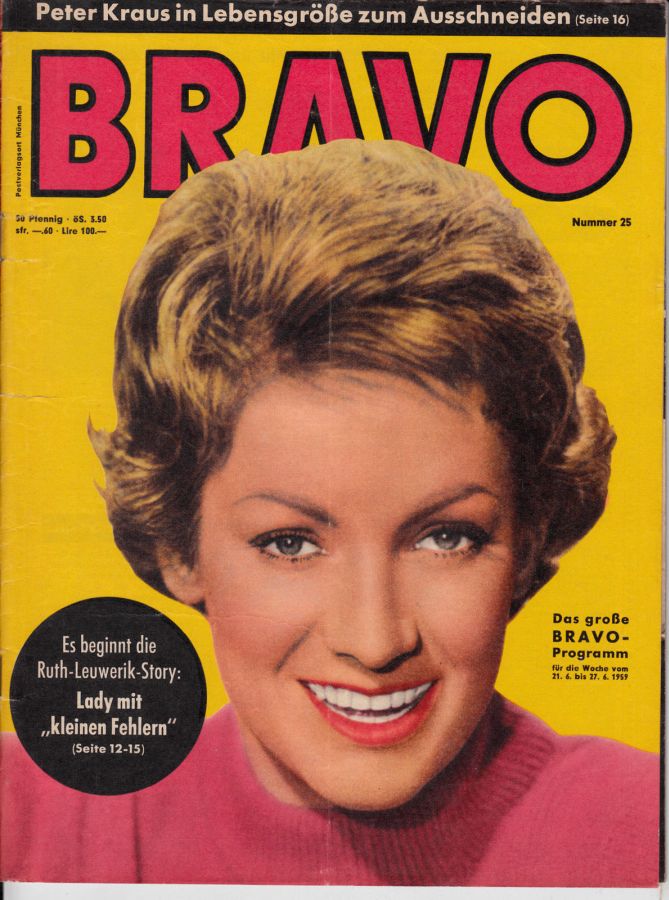BRAVO magazine side cover Issue 25 21 June 1959