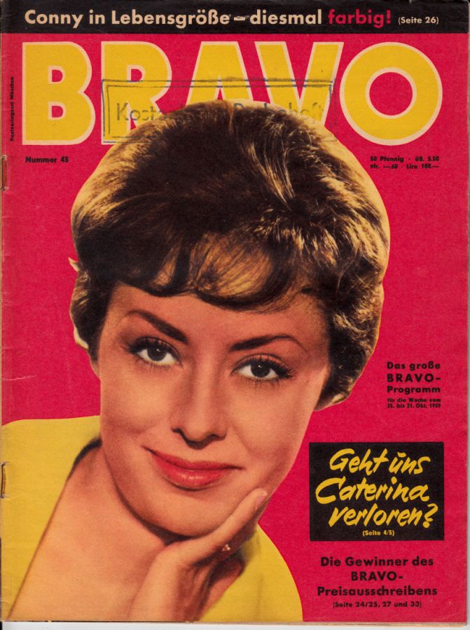 BRAVO magazine side cover Issue 43 25 October 1959