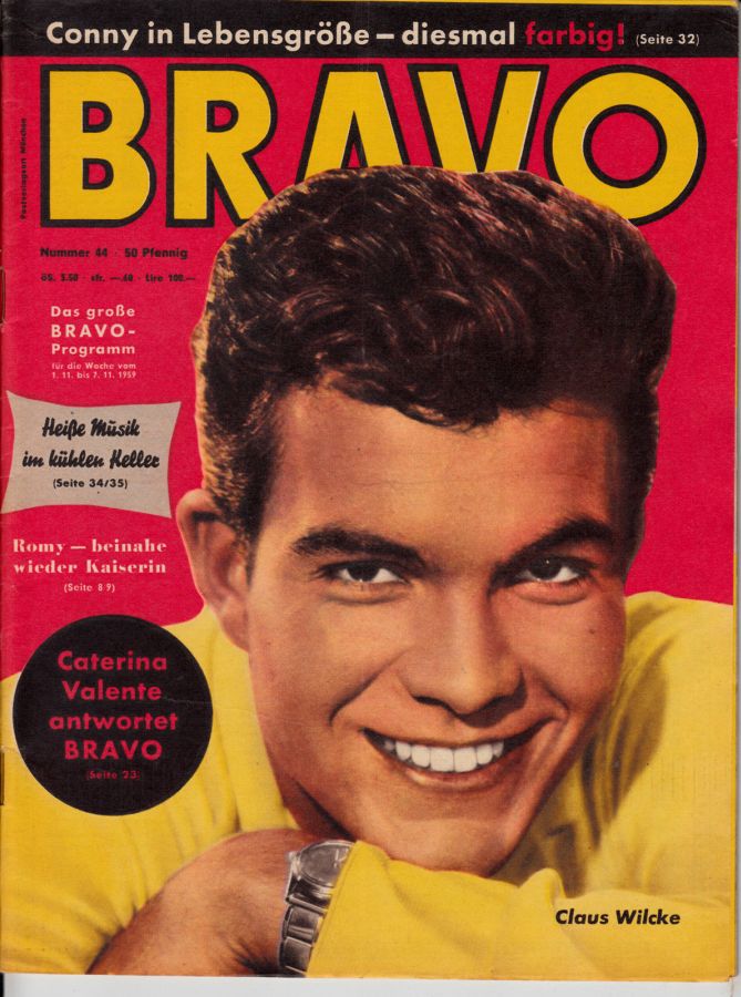 BRAVO magazine side cover Issue 44 1 November 1959