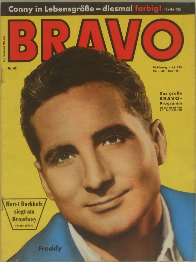 BRAVO magazine side cover Issue 45 8 November 1959