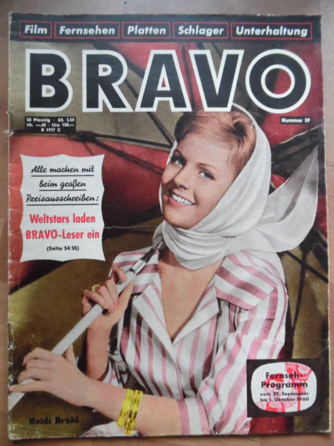 BRAVO magazine side cover Issue 39 25 September 1960