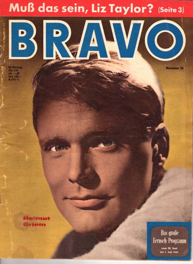 BRAVO magazine side cover Issue 26 25 June 1961
