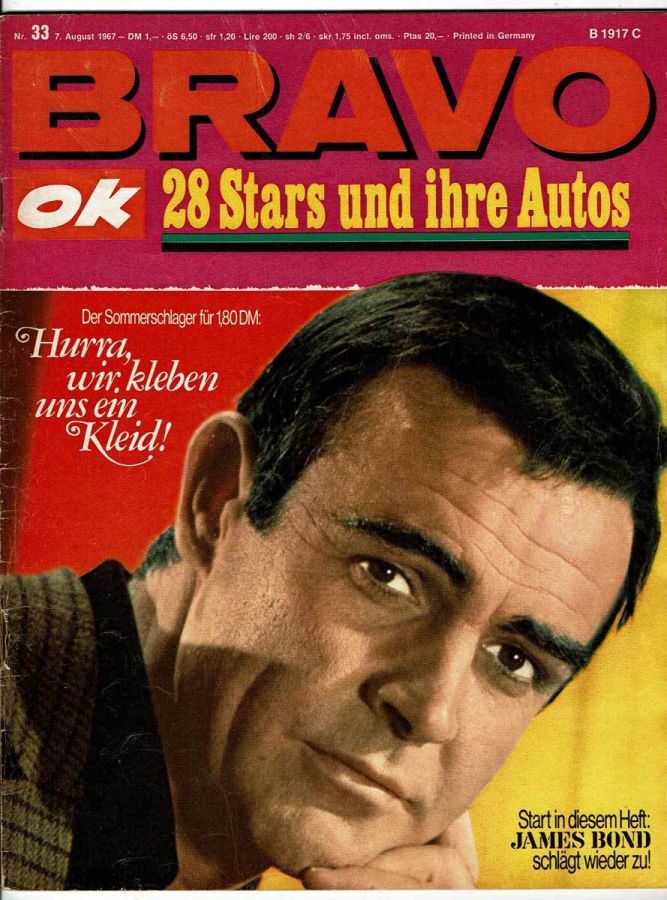 BRAVO magazine side cover Issue 33 7 August 1967